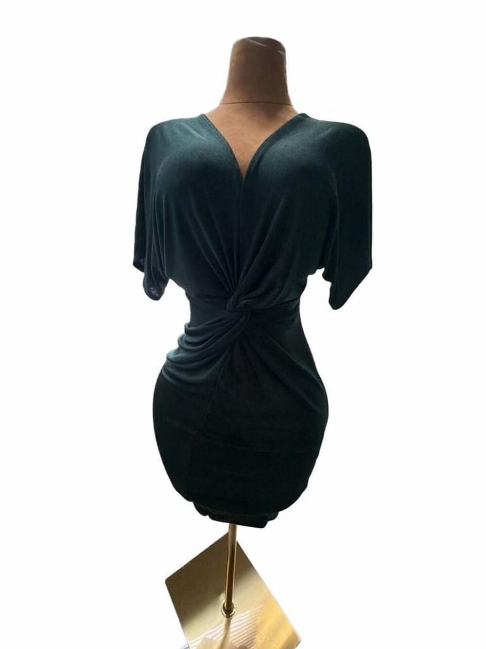 Full Grown Knot Dress Green MIDI 80โs Vibe